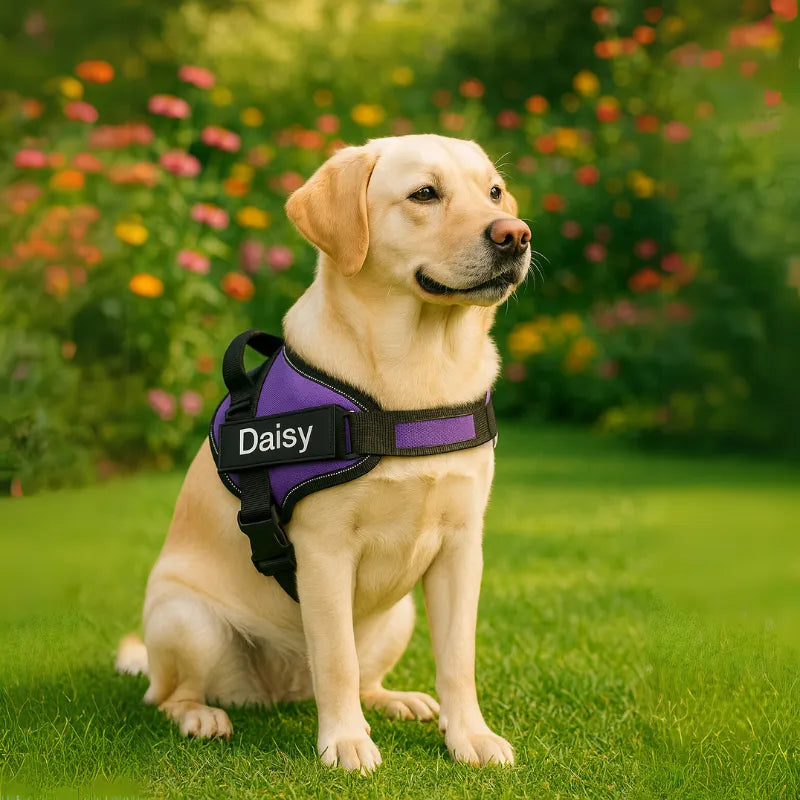 Personalized Reflective Dog Harness – Adjustable, Customizable with Name and Phone Number