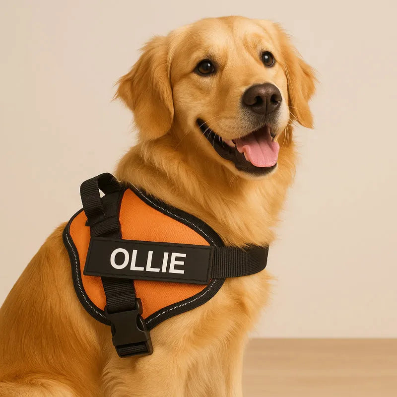 Personalized Reflective Dog Harness – Adjustable, Customizable with Name and Phone Number