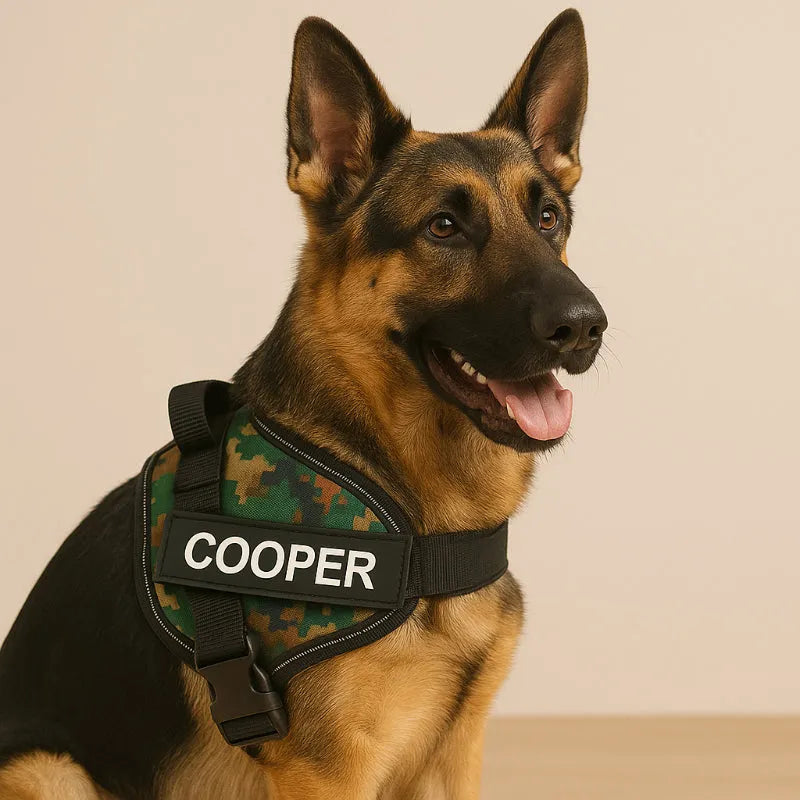 Personalized Reflective Dog Harness – Adjustable, Customizable with Name and Phone Number
