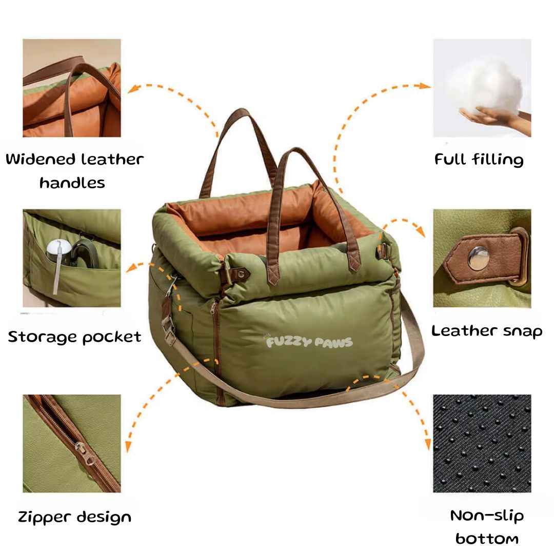 Dog Car Seat Bed – Booster Style, Comfortable for Travel