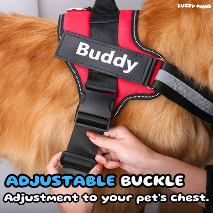 Personalized Dog Harness – Custom Name and Phone Tag – Adjustable and Reflective