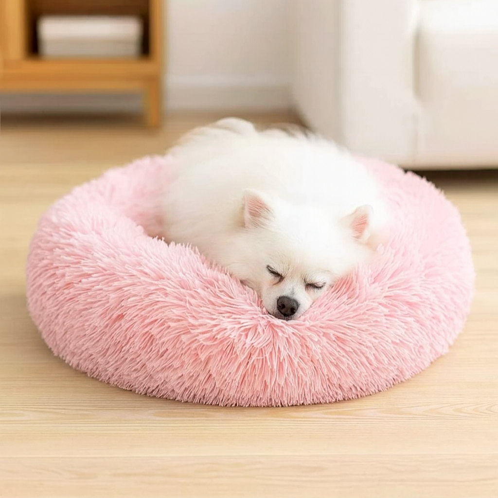 Round Cloud Pet Bed – Washable with Zipper – For Dogs and Cats