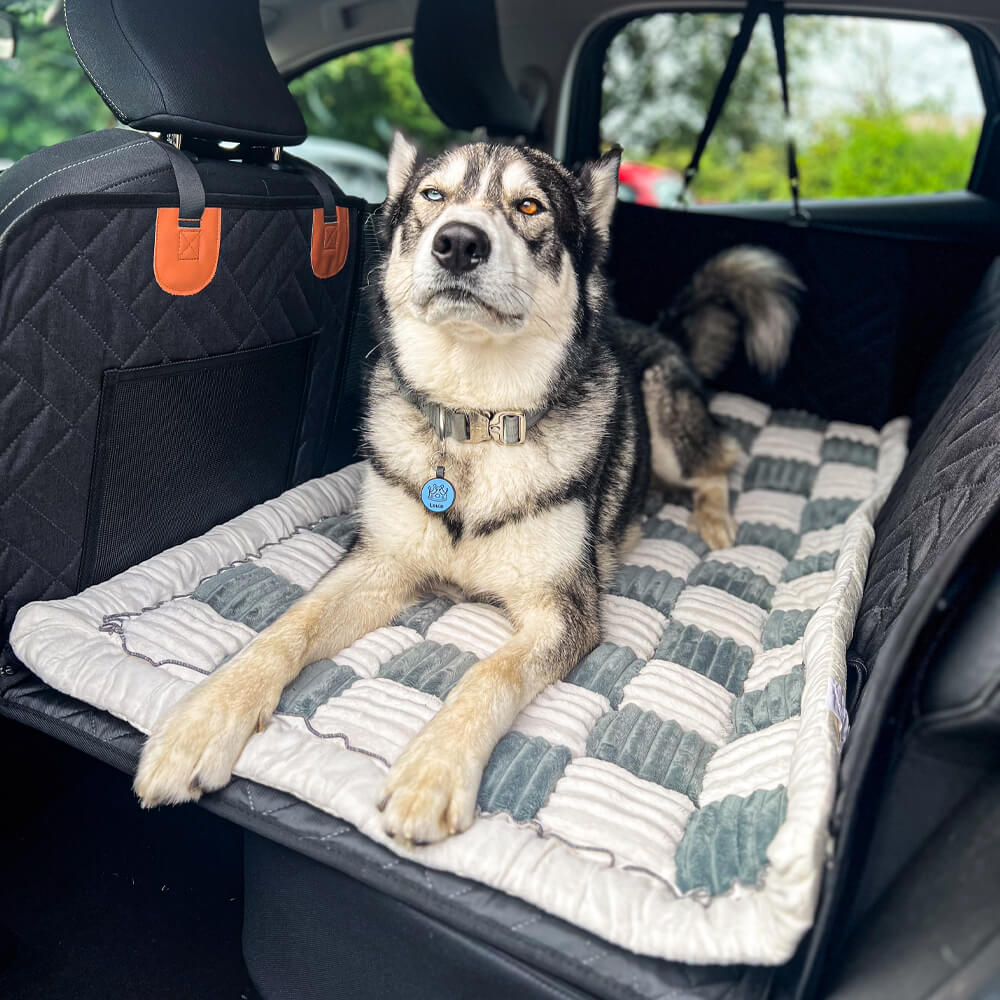 Padded and Washable Car Dog Bed – Non-Slip Base with Seat Extender (Supports up to 127kg)
