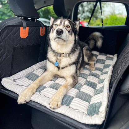 Padded and Washable Car Dog Bed – Non-Slip Base with Seat Extender (Supports up to 127kg)